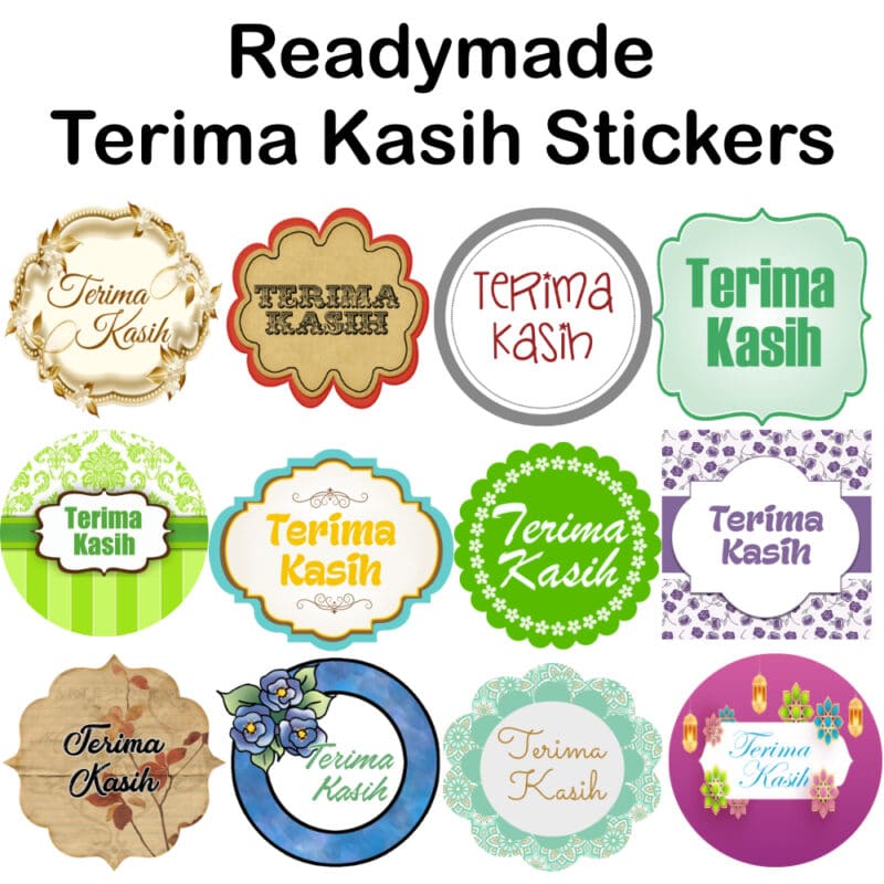 Readymade Stickers  Terima  Kasih  Dicesry Gift and Favor